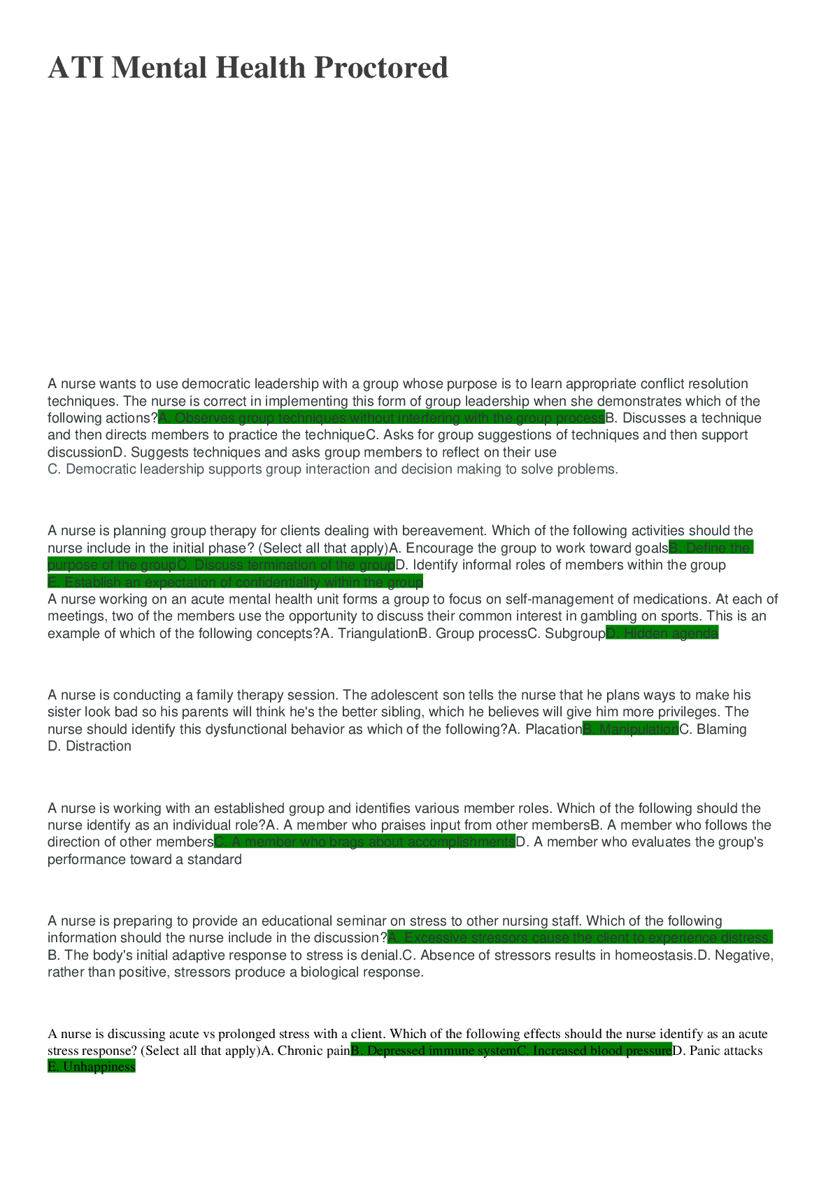 Preview image for ATI Mental Health Proctored